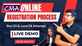 CMA Inter Online Registration Process for Dec'23 & June'24 Attempt | Full Process #icmai