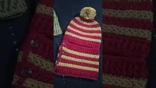 Crochet pom pom hat 1-2 years / easy tutorial/ My Creations Lala Rizwan #crochetforbeginers #crochet