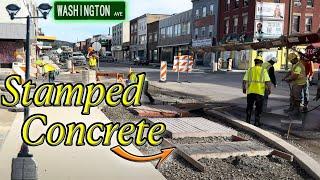 Washington Ave new Sidewalks are in and an Early Look at the Stamped Concrete - Oct 2024