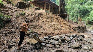 Build more fences around the farm using natural stone | Lý Thị Viện