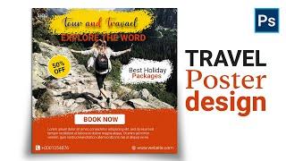 Travel agency creative social media post and square flyer design photoshop cc