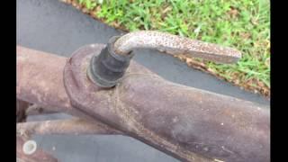 rusty to crusty  removing rust from painted bike with $3 Turtle wax chrome polish & foil