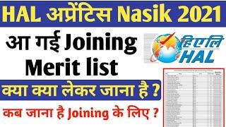 HAL Nasik Joining Merit List 2021,  Hindustan Aeronautics Limited Joining Merit List 2021, Nasik