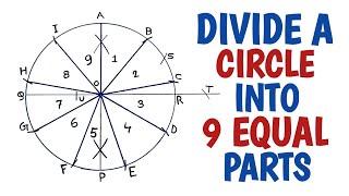 How to divide a circle into 9 equal parts....