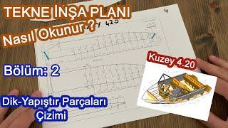 Tekne Planı Nasıl Okunur ? | Bölüm 2 : Dik-Yapıştır Parçaların Çizilmesi Salaya Çıkarma - Kuzey 4.20