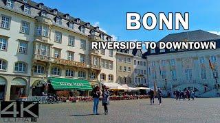 Bonn Germany Walk Rhine River to Downtown | Bonn 4k Walk Tour