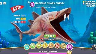 UNLOCKED BASKING SHARK EVIL - UNLOCKED ALL HUNGRY SHARK WORLD GAMEPLAY - BIG SHARK ENEMY SHARK