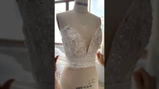 Making a corset V neck beaded floral bridal gown #dress #hautecouture #fashion #fashionblogger