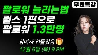 팔로워 늘리는 방법 !! 릴스 1편 팔로워 1.3만명