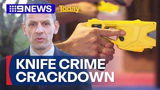 Victorian police to be equipped with tasers amid rising knife crime | 9 News Australia