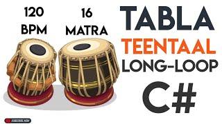 TeenTaal Tabla Long-Loop C# | 120 Bpm | 16 Matra | #muzzico