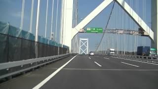 関門橋を渡る　車載動画　Kanmon strait bridge