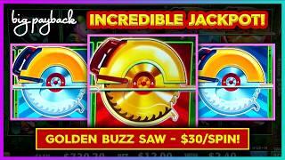 $30/Spin → GOLDEN BUZZ SAW UPGRADE JACKPOT! Huff N' Even More Puff Slots!! HANDPAY!!!