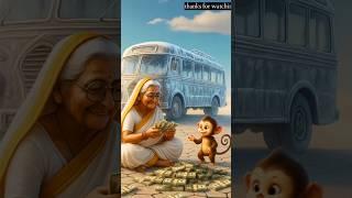 Grandma and Monkey build a snow bus together #ai #grandmother #ice #bus #monkey #icehouse #fire