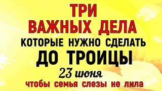 Три дела которые нужно сделать ДО ТРОИЦЫ 23 июня. Троица 2024 год Троицкая Суббота Молитва на Троицу