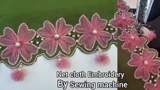 New Fancy Embroidery By Sewing Machine _ Unique Sleeves And Daman Design_cutwork Design _Sewing Hack