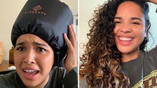 Trying a bonnet hair dryer... umm it's amazing