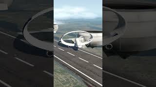 The crosswind was extremely strong and the landing was not successful. The simulated #aviation