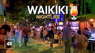 Hawaii Night Walk  Waikiki Beach Nightlife