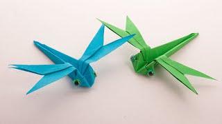 Простая Стрекоза оригами| Как сделать стрекозу из бумаги|  PAPER DRAGONFLY| Easy origami Dragonfly