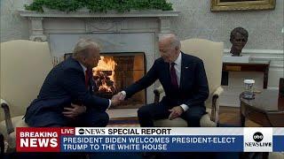 Trump, Biden shake hands, call for smooth transition in Oval Office meeting