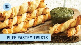 Red Pepper Feta Puff Pastry Twists