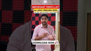 Get PDF of Important Topics List of IR, Polity, Economy and Science & Tech for UPSC Prelims 2025!
