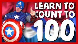 1⃣0⃣0⃣  Learn To Count To 100 With Captain America  Superhero Sing Along Songs