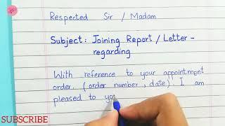 Joining letter or Report letter in English