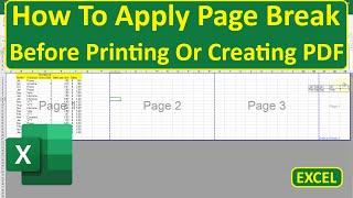 How To Apply Page Break Before Printing Or Creating PDF In Excel