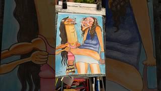 These two lovebirds are getting married tomorrow!  #caricature #funny #streetart #art