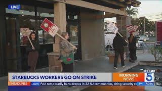 Starbucks workers go on strike in Los Angeles