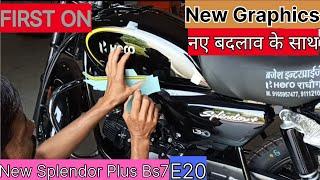 New Splendor plus Addition colour 2024#modified   new sticker Install Full Black #brijesh Hero