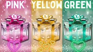 Choose your gift  3 gift box challenge||2 good vs 1 bad||Pink, yellow vs green #giftbox