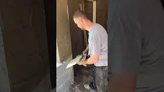#plastering #construction #asmr coating sand cement render  concrete block wall oddlysatisfying