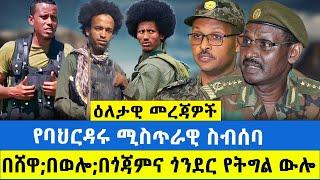 የባህርዳሩ ሚስጥራዊ ስብሰባ / በሸዋ;በወሎ;በጎጃምና ጎንደር የትግል ውሎ #Ethiopia