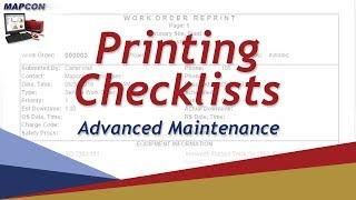 Printing Checklists  -MAPCON CMMS