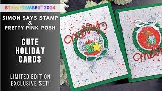 STAMPTEMBER Pretty Pink Posh | Holiday Cards