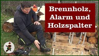 Brennholz, Alarm und Holzspalter