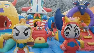 LUNAPARK PLAYGROUND FUN WITH BOUNCY CASTLE SLIDE