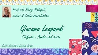 LEOPARDI (L'Infinito) analisi del testo Video lezione Letteratura Italiana Scuola Superiore