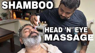 Asmr head massage therapy , Eye massage to relax daily stress n Anxiety by Indian Barber Shamboo