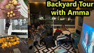 அம்மாவுடன் எங்க வீட்டு தோட்டத்தில் Movie time ~ BACKYARD Tour IN OUR HOUSE~ Family Traveler VLOGS