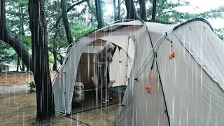 Camping in the heavy rain! temptation of rain