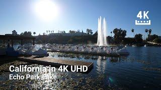 【4K】Walking in Echo Park and Echo Park Lake |  | California 4K | ASMR   Binaural Sound