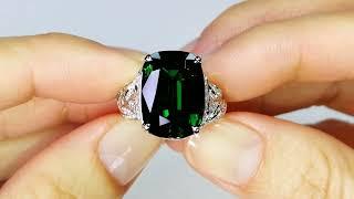 Chrome Tourmaline Ring at 7.22 carats by Kat Florence. KF03578