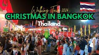 Bangkok  Thailand Walking Tour - Christmas at Downtown Area & Night Market Food Tour