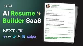 Build An AI Resume Builder SaaS Application (Next.js 15, Stripe Checkout, Hook Form, TypeScript)