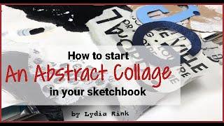 How to start a paper collage in your sketchbook - small abstract collage