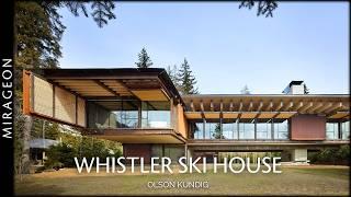 Rustic Boreal Forest Residence Connected by a Glass Bridge | Whistler Ski House